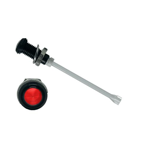 RHD-1160-F6PZR67PR Bivar, Panel Mount Vertical LED Light Pipe, Red Round Lens
