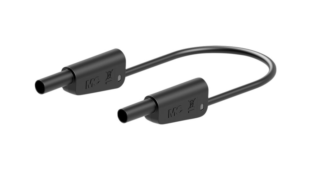 Staubli Test Lead 19A, 1kV, Black, 200 cm Lead Length