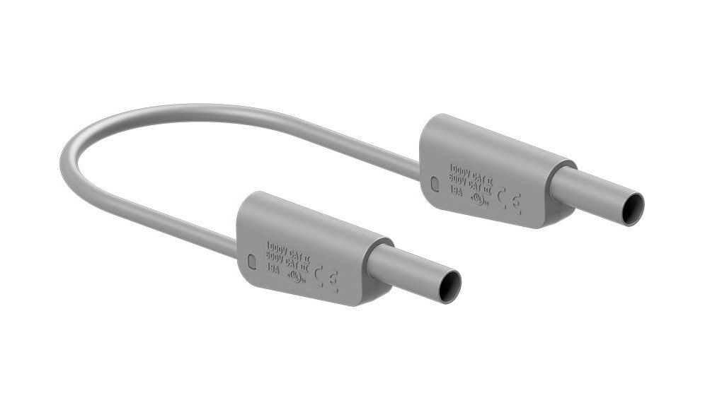 Staubli Test Lead 19A, 1000V, 600 V, Grey, 200 cm Lead Length