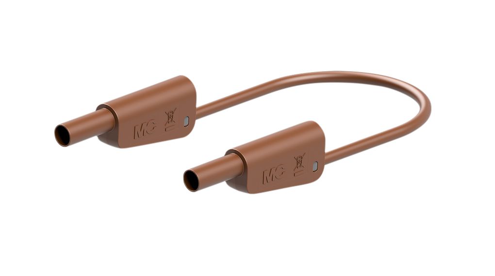 Staubli Test Lead 32A, 1000V, 600 V, Brown, 50 cm Lead Length