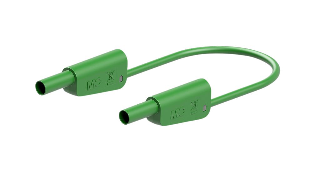 Staubli Test Lead 32A, 1000V, 600 V, Green, 75 cm Lead Length