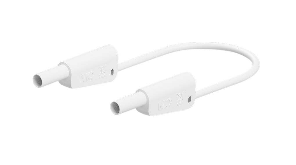 Staubli Test Lead 32A, 1000V, 600 V, White, 75 cm Lead Length
