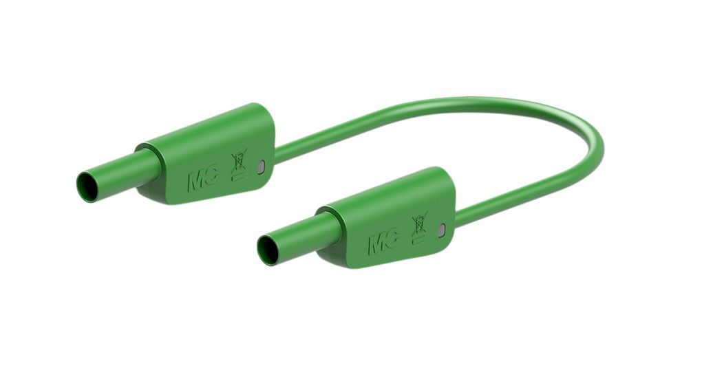 Staubli Test Lead 32A, 1000V, 600 V, Green, 25 cm Lead Length