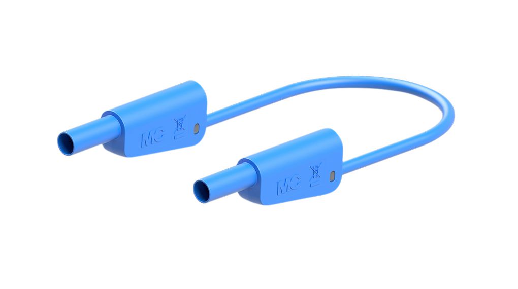 Staubli Test Lead 32A, 1000V, 600 V, Blue, 50 cm Lead Length