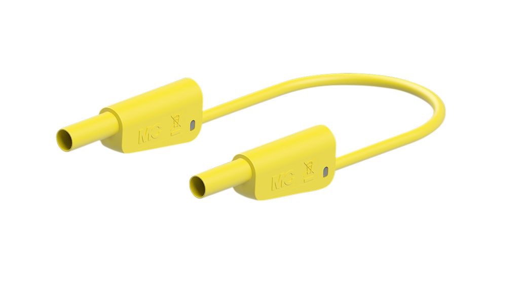 Staubli Test Lead 32A, 1000V, 600 V, Yellow, 75 cm Lead Length