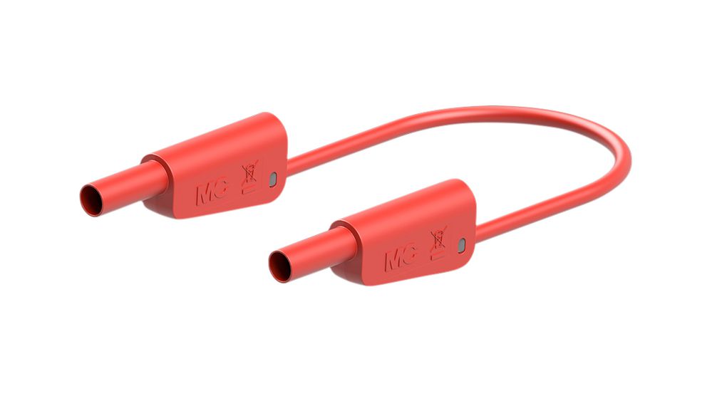 Staubli Test Lead 32A, 1000V, 600 V, Red, 150 cm Lead Length