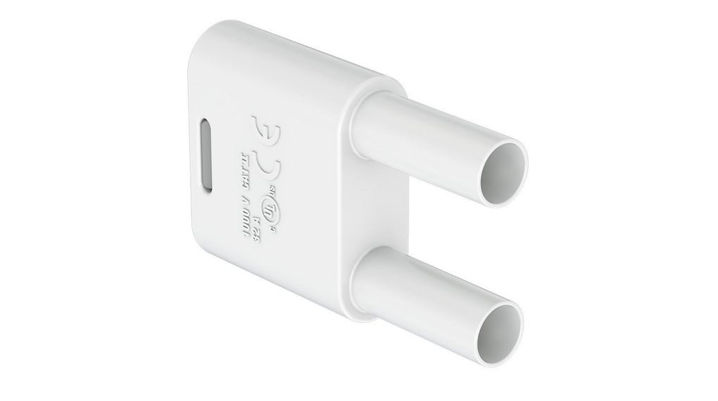 Staubli White Male Test Connector Adapter With Copper Zinc Alloy contacts and Nickel Plated