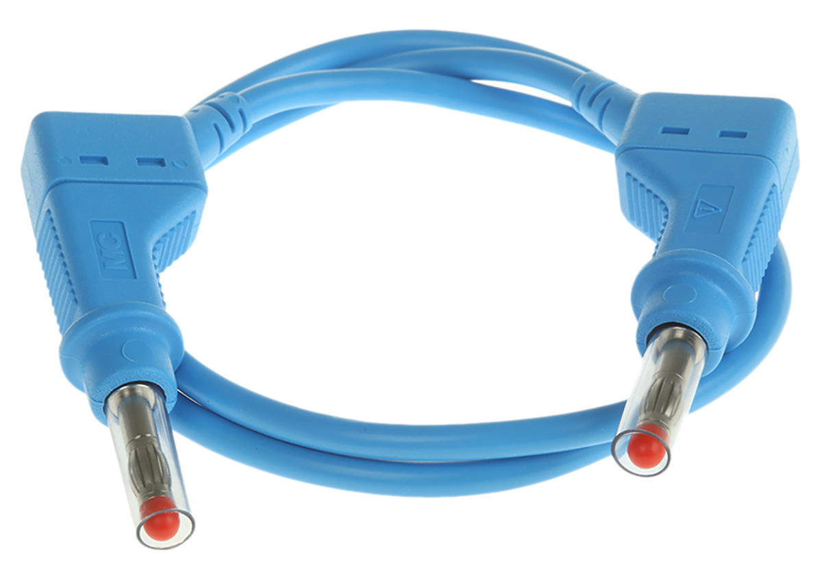 Staubli Connector Test Lead 32A, 600V, Blue, 500 mm Lead Length