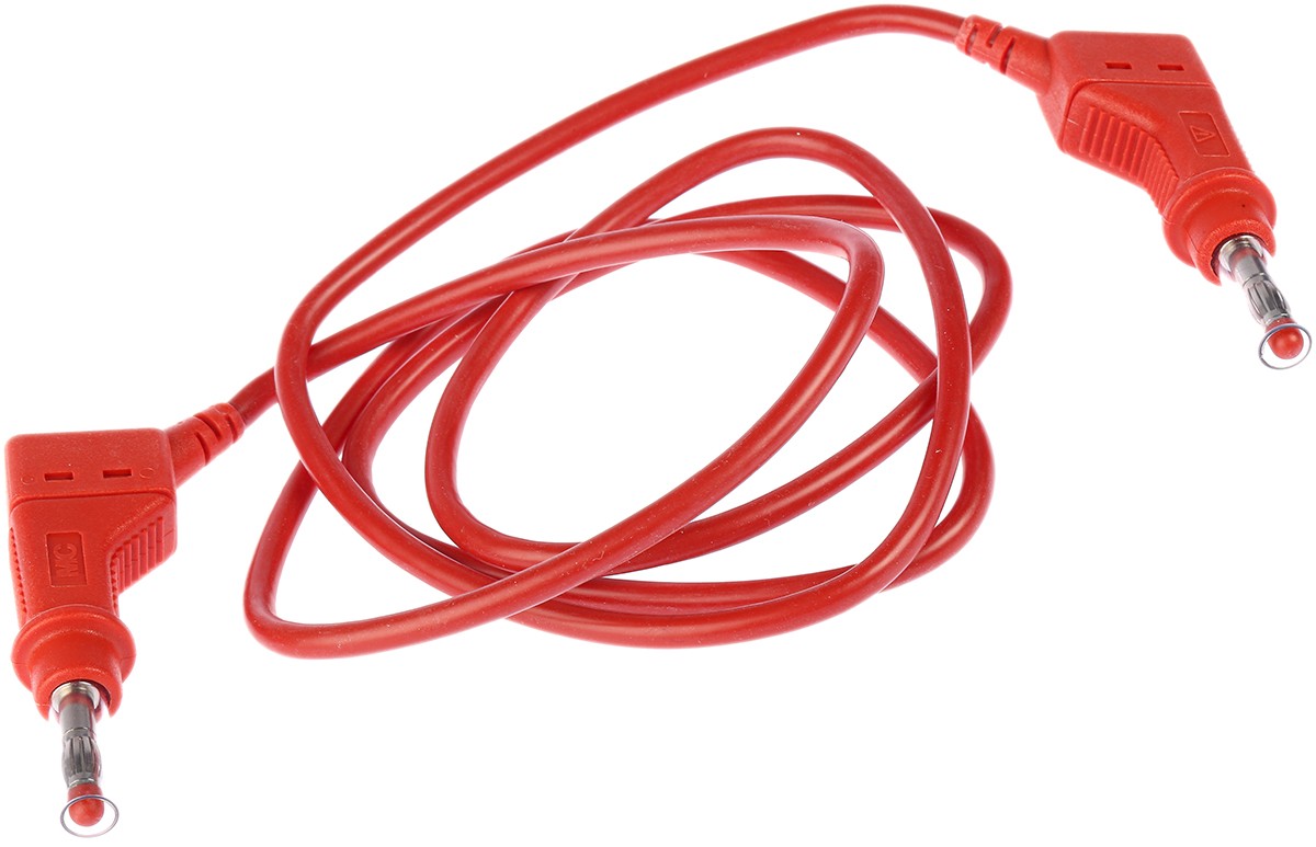 Staubli Connector Test Lead 32A, 600V, Red, 1 m Lead Length