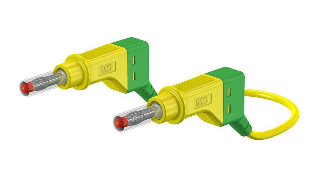 Staubli Test Lead 32A, 600V, Yellow, Green, 100 cm Lead Length