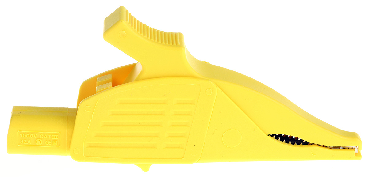 669575-24 Staubli Crocodile Clip, Brass Contact, Yellow