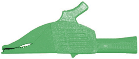 Staubli Crocodile Clip, Brass Contact, Green
