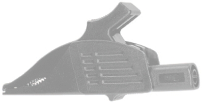 Staubli Crocodile Clip, Brass Contact, Grey