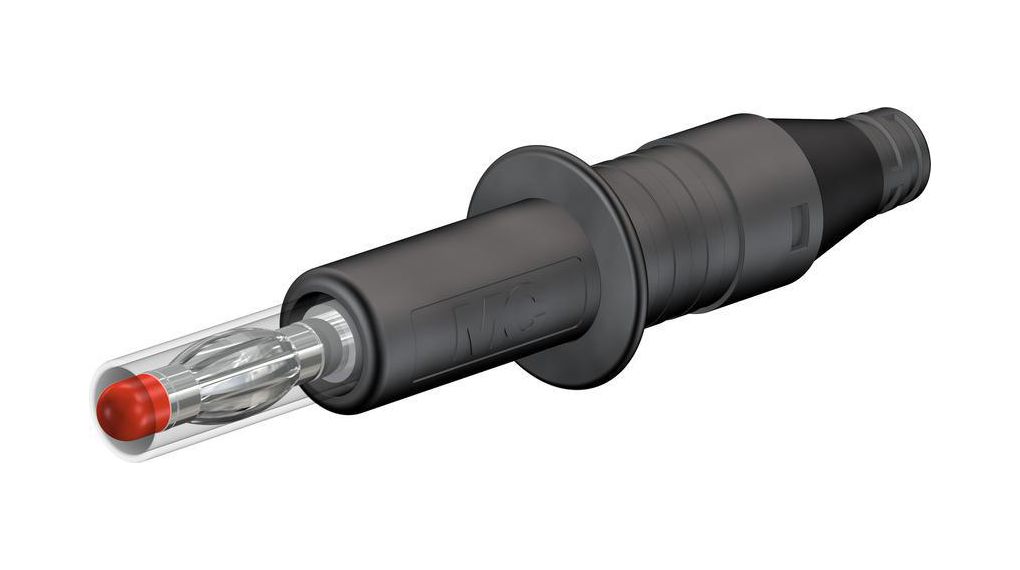 Staubli Black Male Banana Plug, 4 mm Connector, Screw Termination, 600V, 32A, Nickel Plating