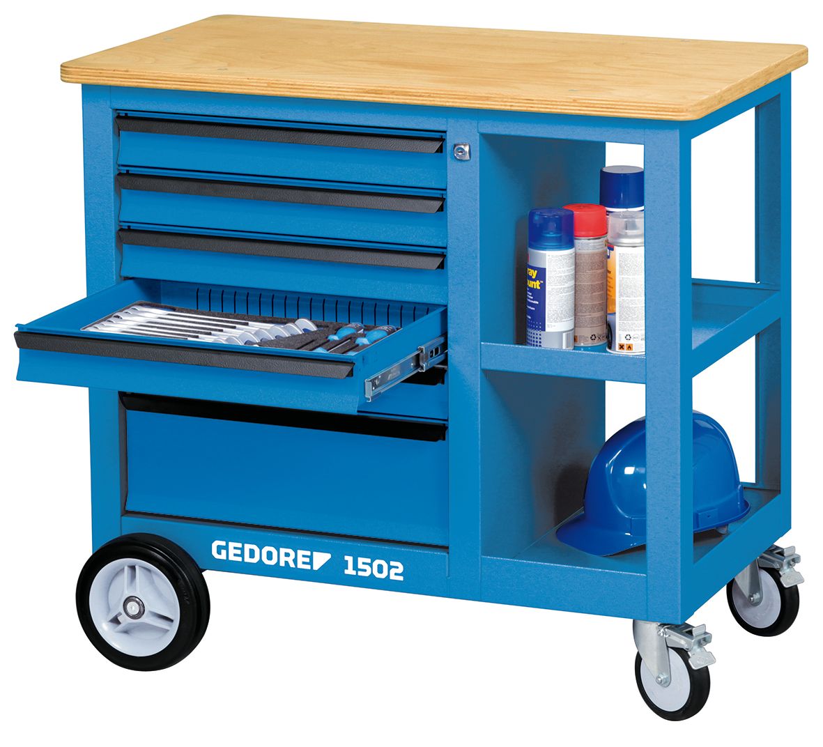 6620540 Gedore 1502 Portable Steel Workbench, 1000kg Max Load, 870 mm x 950mm x 550 mm