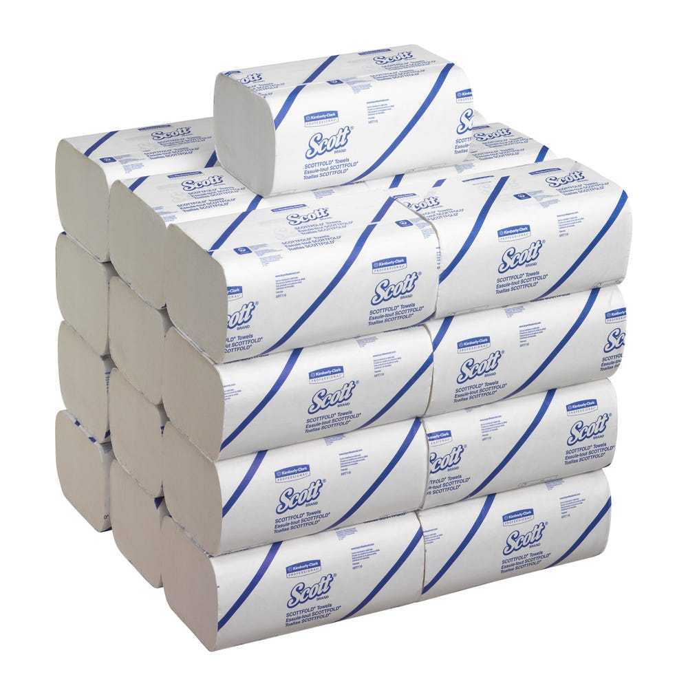 6633 KLEENEX Scott Multifold Paper Towel, 315 x 200 mm, 1 Ply, 4375 Sheets