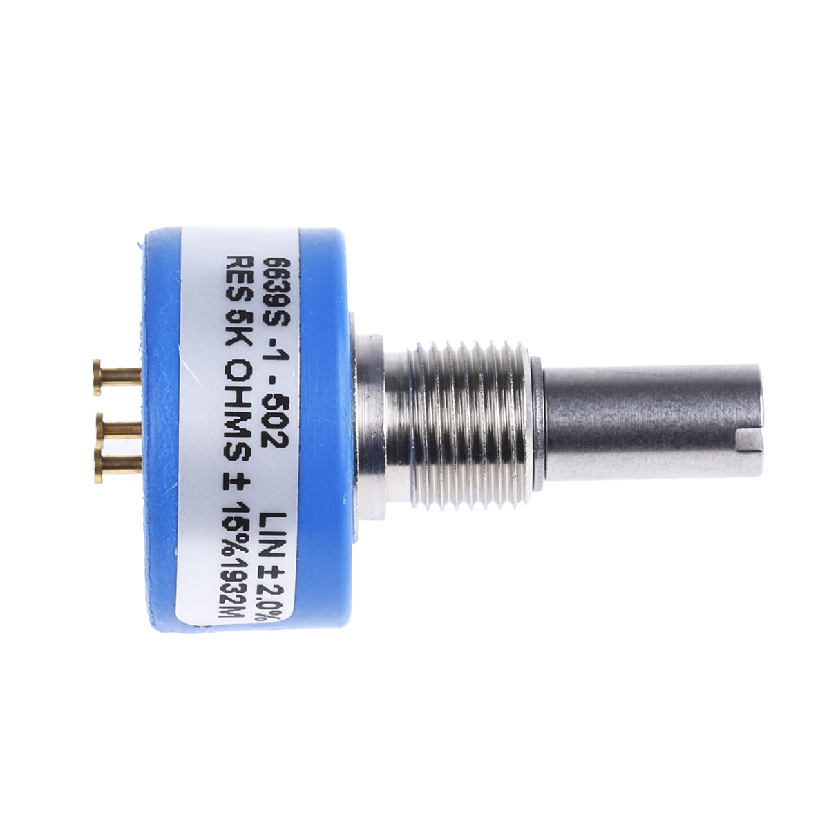 6639s-1-502 Bourns 6639 5 kΩ Rotary Potentiometer 1-Gang Panel Mount, 6639S-1-502