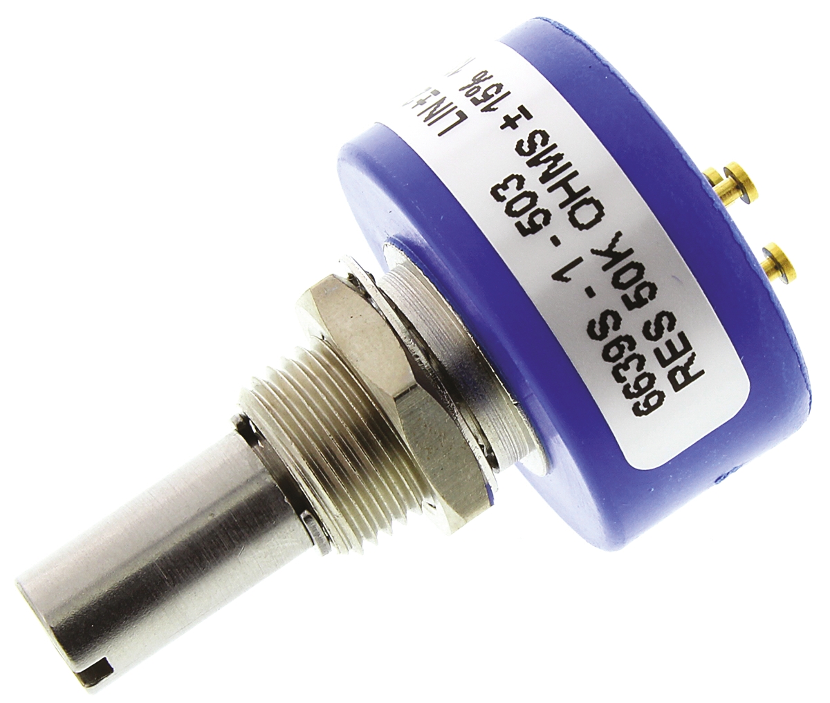 Bourns 6639 50 kΩ Rotary Potentiometer 1-Gang Panel Mount, 6639S-1-503