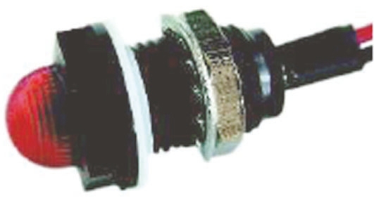 Marl Red Panel Mount Indicator, 2V dc, Lead Wire Termination, IP68