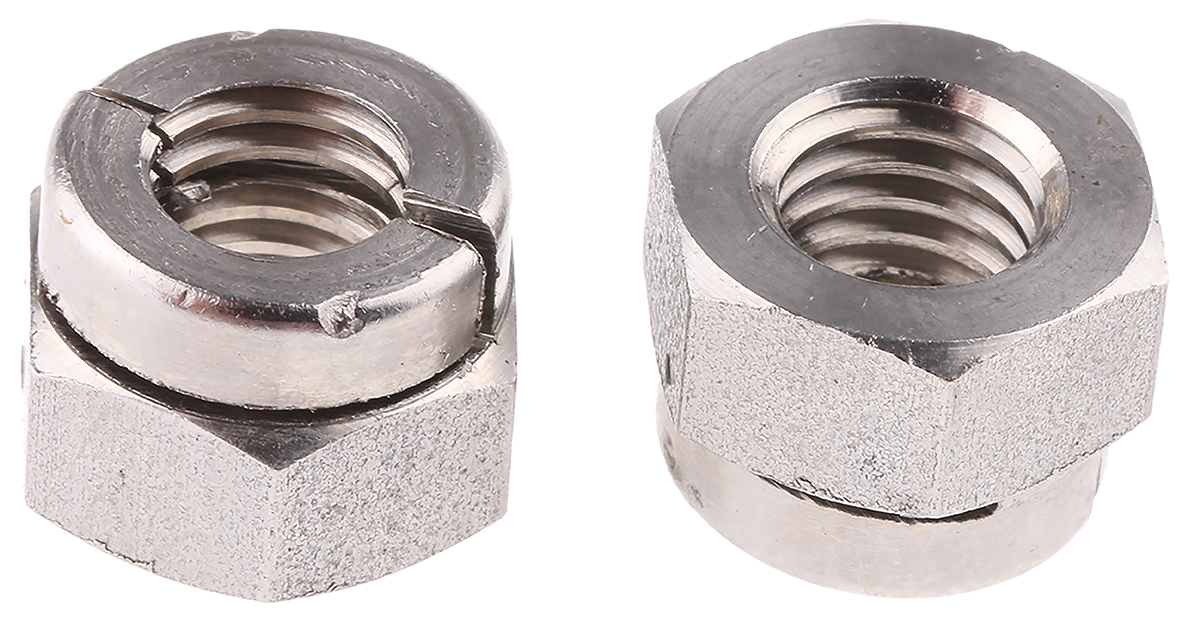 RS PRO, Plain 316 Stainless Steel Locknut