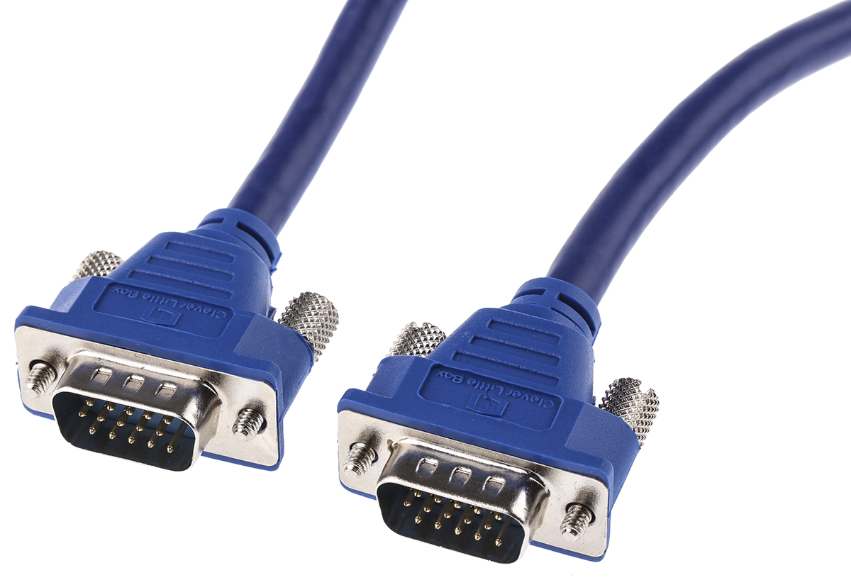 RS PRO Male VGA to Male VGA Cable, 10 m Blue