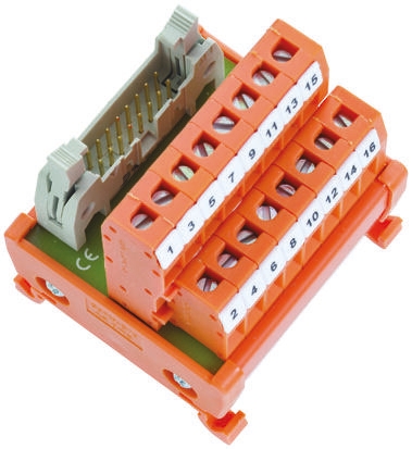 RS PRO 50-Contact Male Interface Module, Flat Ribbon Cable Connector, DIN Rail, 1A
