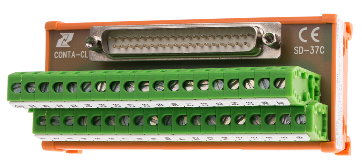 RS PRO 37-Contact Male Interface Module, D-Sub Connector, DIN Rail, 1.5A