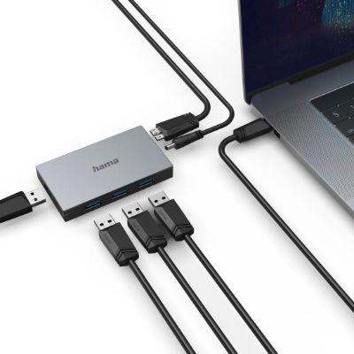 200115 Hama 4 Port USB 3.0 USB A  Hub, USB Powered, 8.6 x 4.9 x 1.2cm