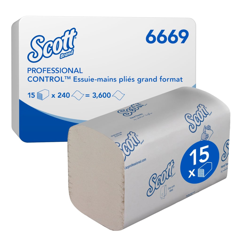 SCOTT Scott® Control™ (6669) Folded Hand Towels, 318 x 106 mm, 1, 3600 Sheets