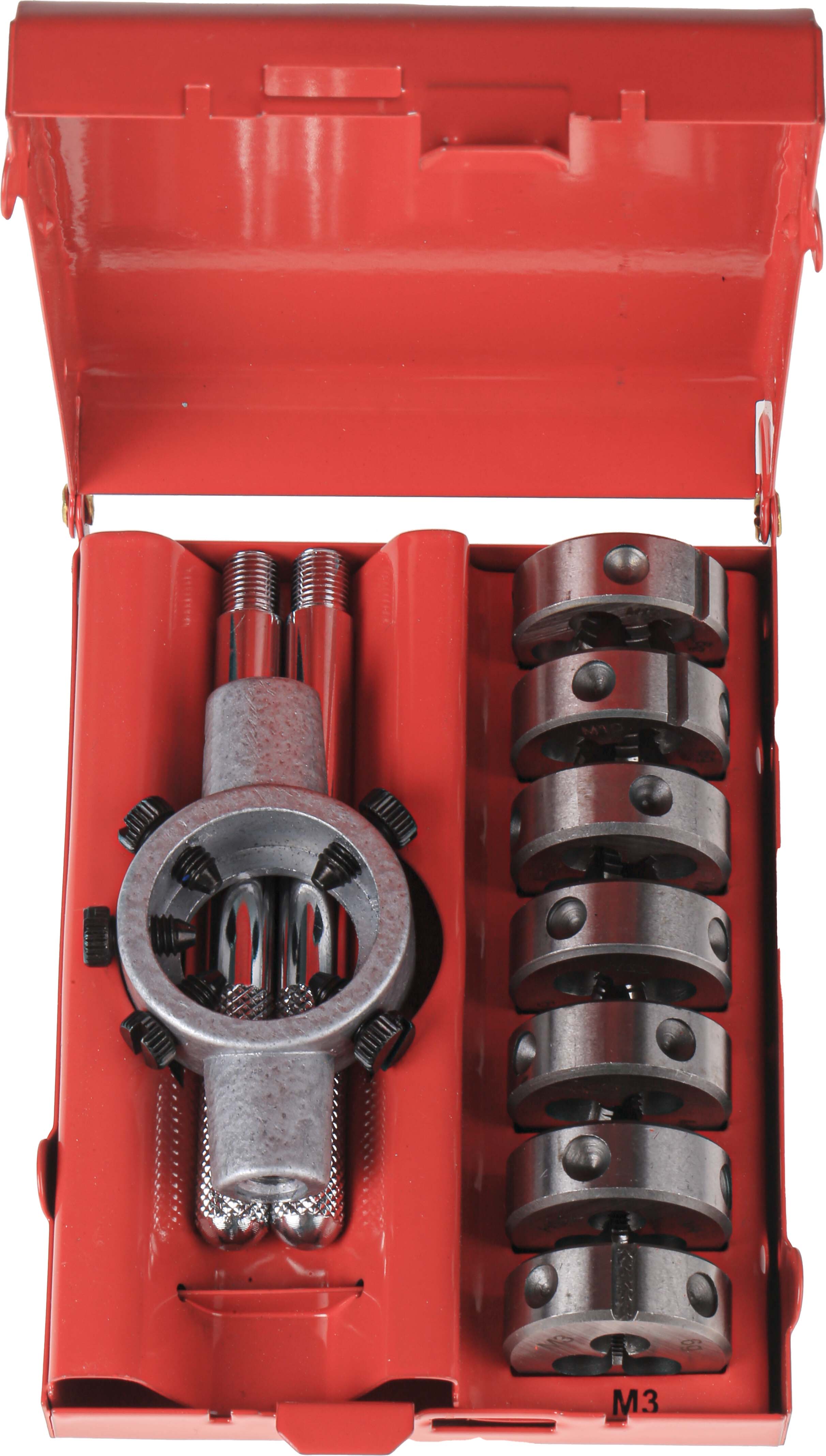 RS PRO 8-Piece High Speed Steel Die Set, M3 - M12 Taps, M3 - M12 Dies