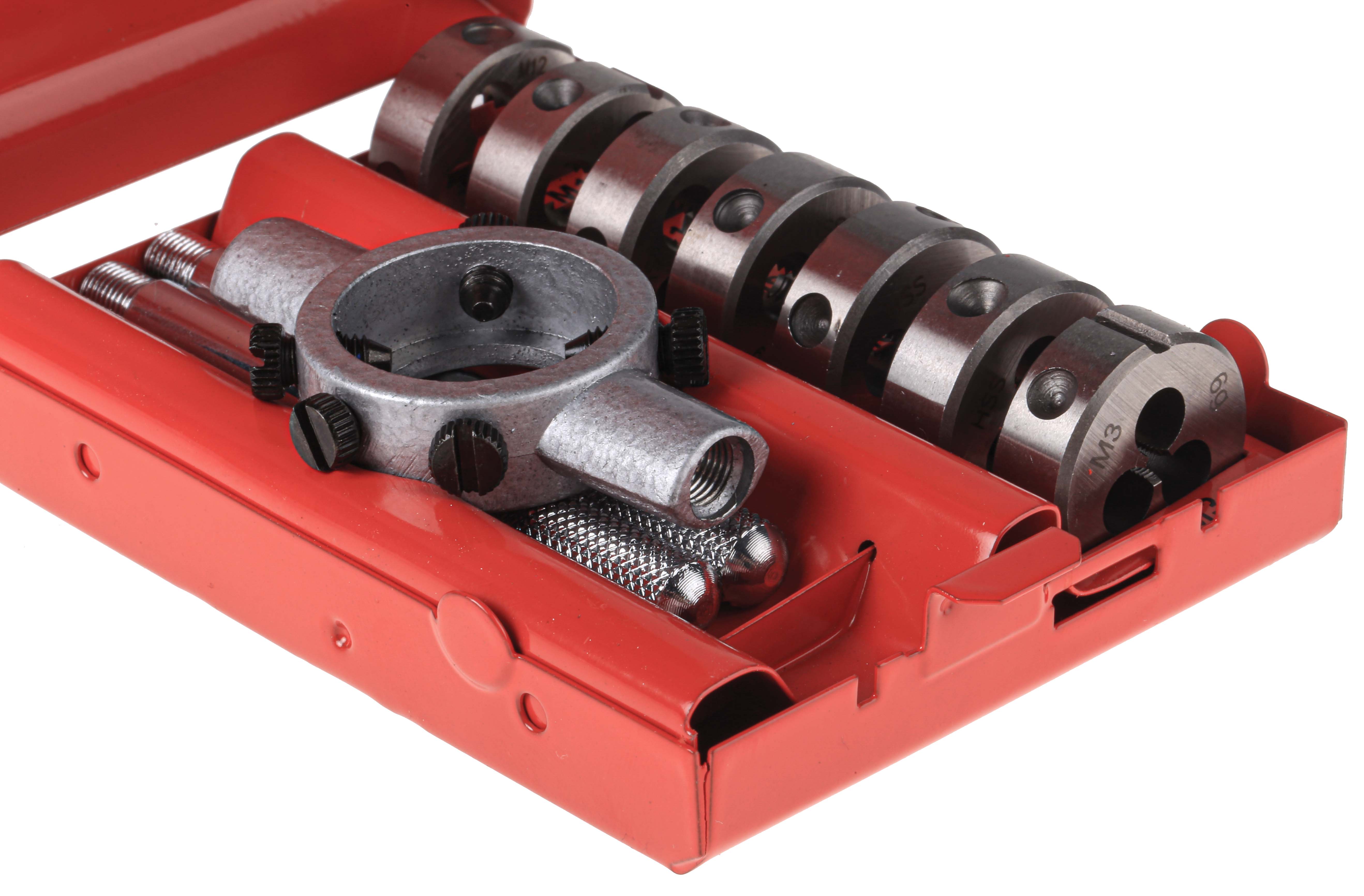 668-0775 RS PRO 8-Piece High Speed Steel Die Set, M3 - M12 Taps, M3 - M12 Dies