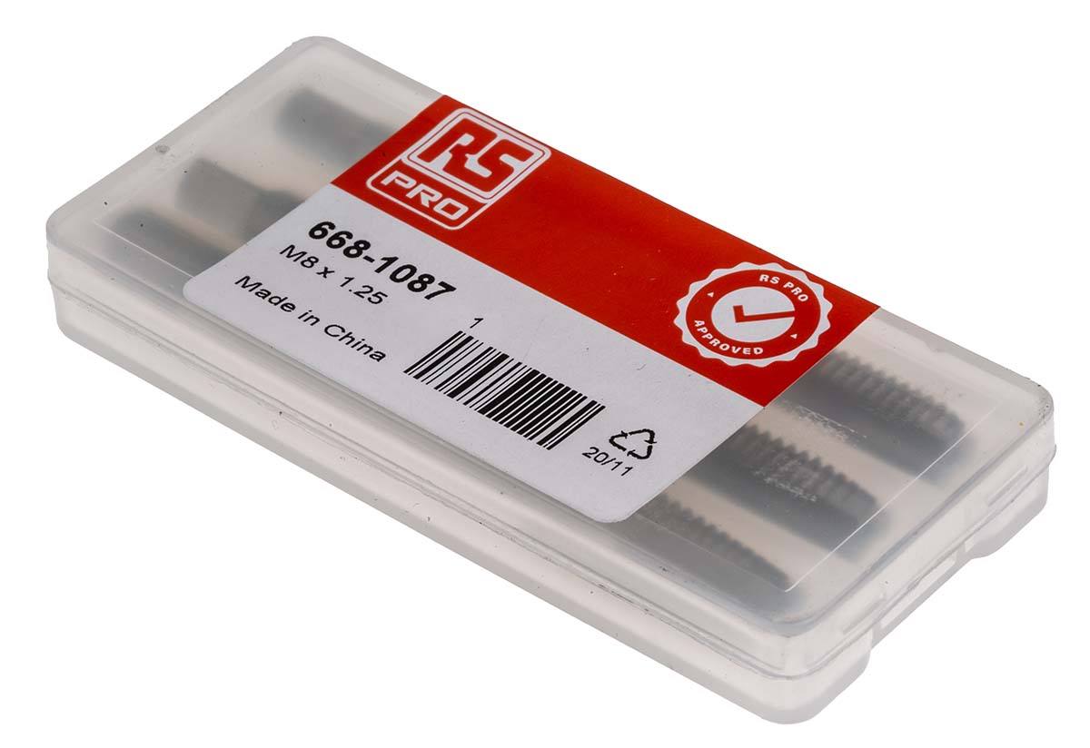 RS PRO Threading Tap, M8 Thread, Metric Standard, Hand Tap