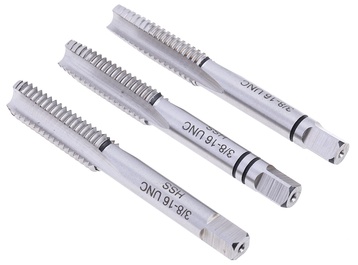 668-1103 RS PRO Threading Tap, 3/8 To 16UNC Thread, UNC Standard, Hand Tap