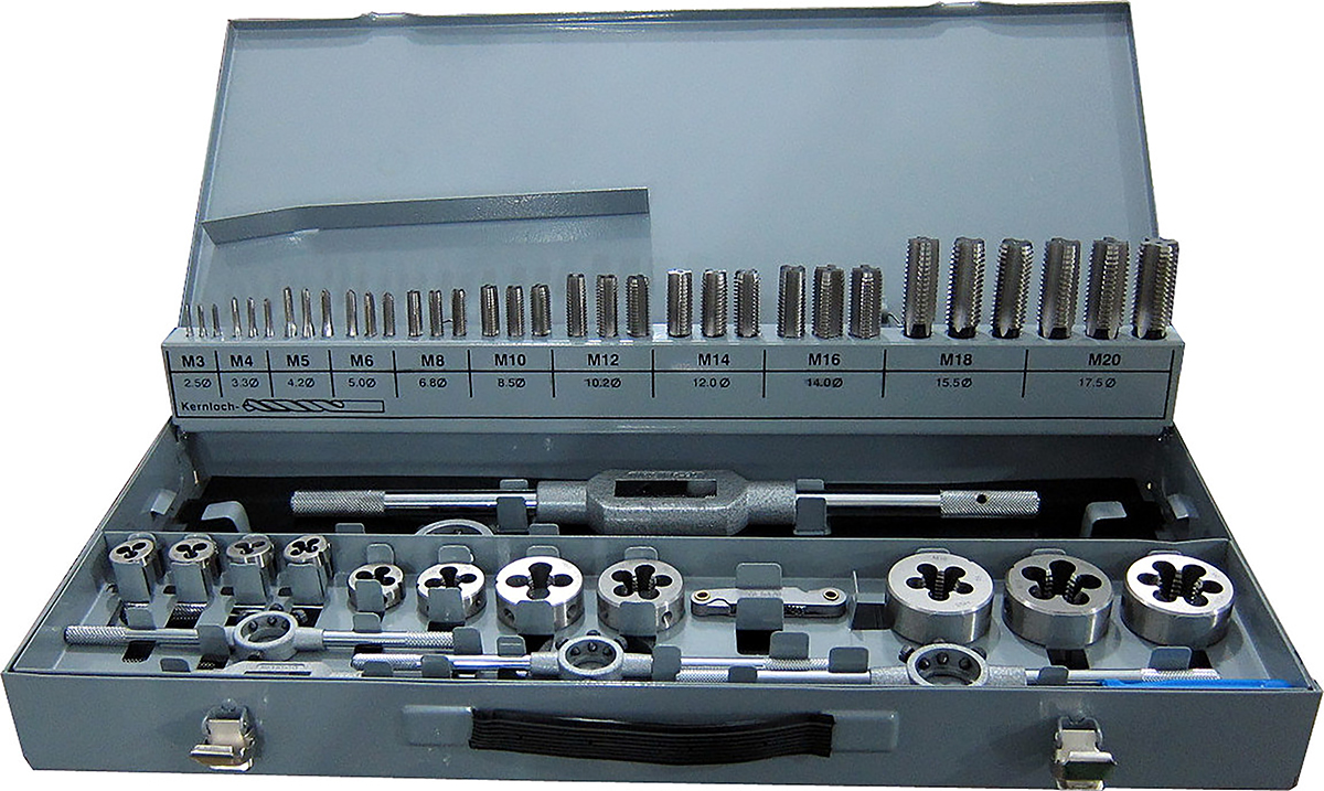 RS PRO 54-Piece HSS Tap & Die Set, M3 - M20 Taps, M3 - M20 Dies