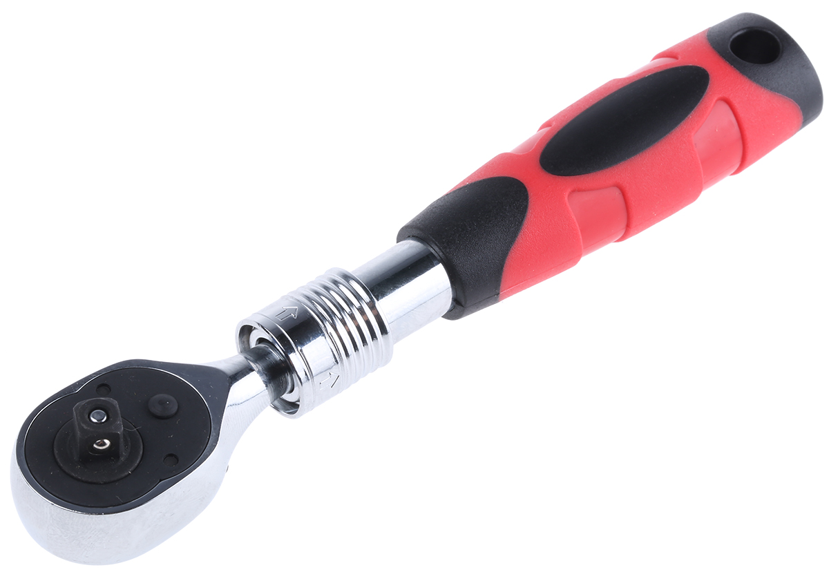 RS PRO 1/4 in Ratchet with Extendable Ratchet Handle, 200mm Overall