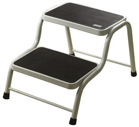 RS PRO 2 Tread Rubber, Steel Steps 0.38m Platform Height, White