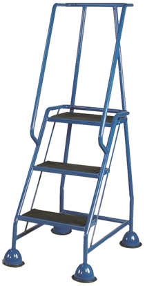 RS PRO 3 Tread Steel, Rubber Steps 0.77m Platform Height, Blue