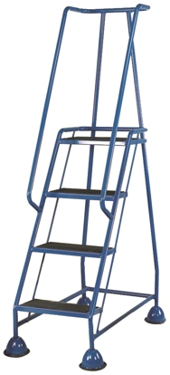 RS PRO 4 Tread Steel, Rubber Steps 1.03m Platform Height, Blue
