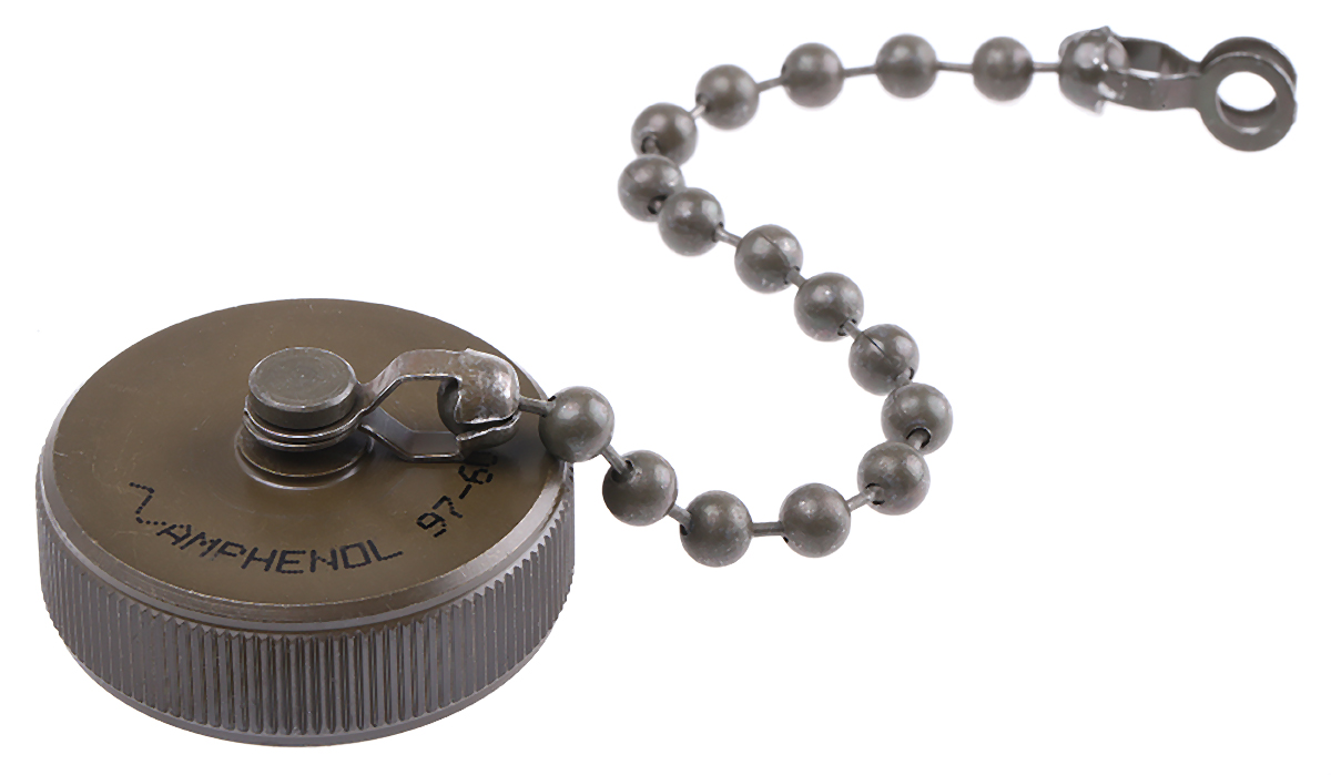 Amphenol Industrial 97 MIL-DTL-5015 Plug Dust Cap, Shell Size 10 IP66 Rated, with Olive Drab Cadmium Finish, Aluminium
