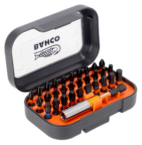 Bahco, Hex, Phillips, Pozidriv, Slotted, Torx Torsion Bit Set 31 Pieces