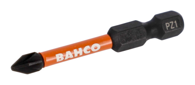 Bahco Screwdriver Bit, 1/4 in Tip, PZ1 Tip, Hex Drive, 50 mm Overall 2-Piece