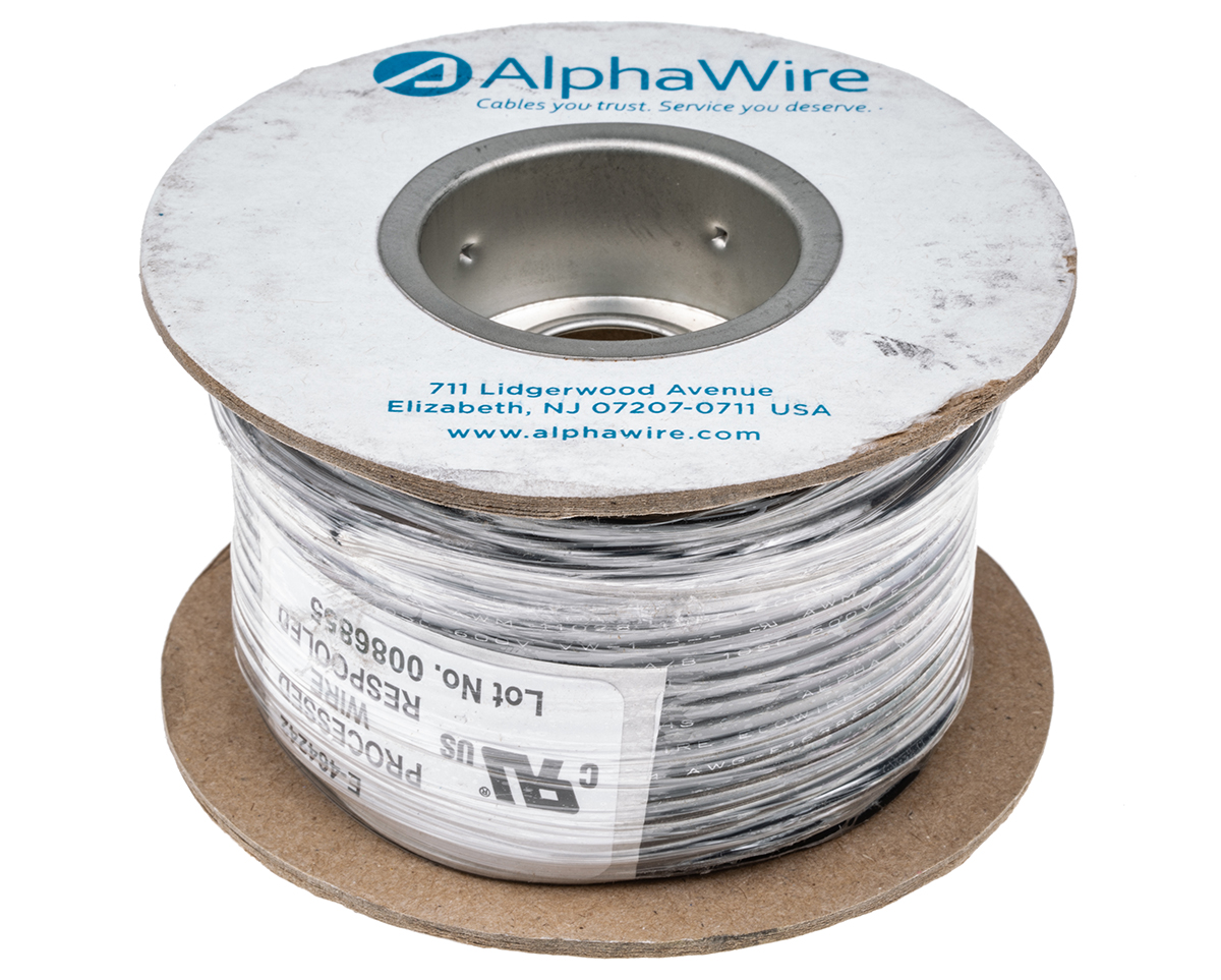 6717-bk005 Alpha Wire Ecogen Ecowire Series Slate 2.1 mm² Hook Up Wire, 14 AWG, 41, 30 m, Modified Polyphenylene Ether, 6717 BK005
