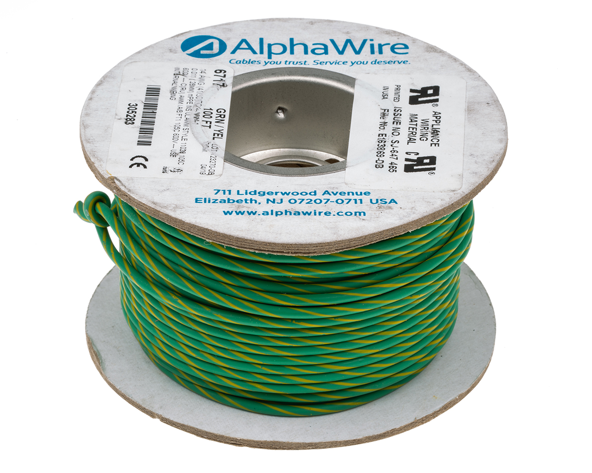 6717-gy005 Alpha Wire Ecogen Ecowire Series Slate 2.1 mm² Hook Up Wire, 14 AWG, 41, 30 m, Modified Polyphenylene Ether,