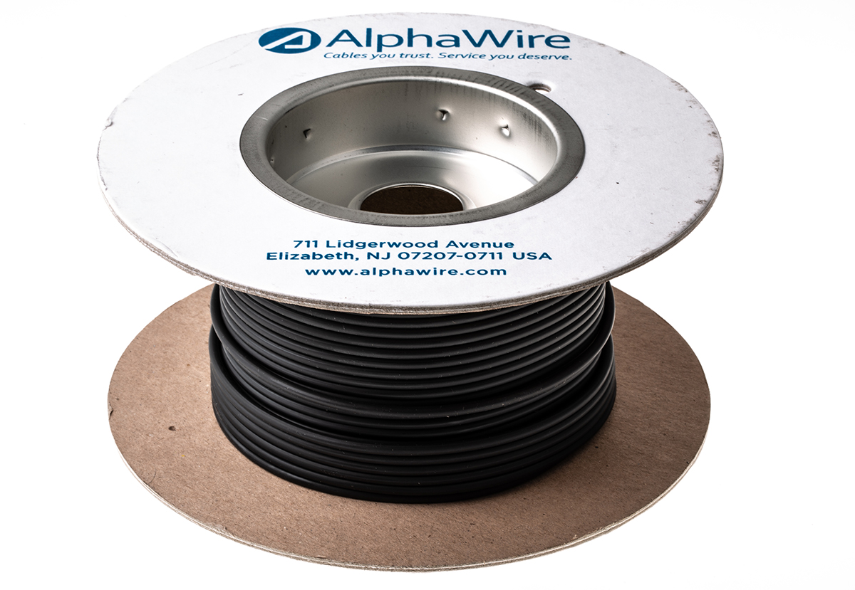 Alpha Wire Ecogen Ecowire Series Slate 3.3 mm² Hook Up Wire, 12 AWG, 65, 30 m, Modified Polyphenylene Ether, 6718 BK005