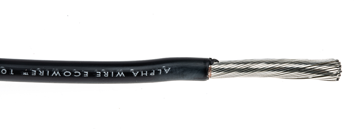 6719-bk005 Alpha Wire Ecogen Ecowire Series Slate 5.2 mm² Hook Up Wire, 10 AWG, 105, 30 m, Modified Polyphenylene Ether, 6719 BK005