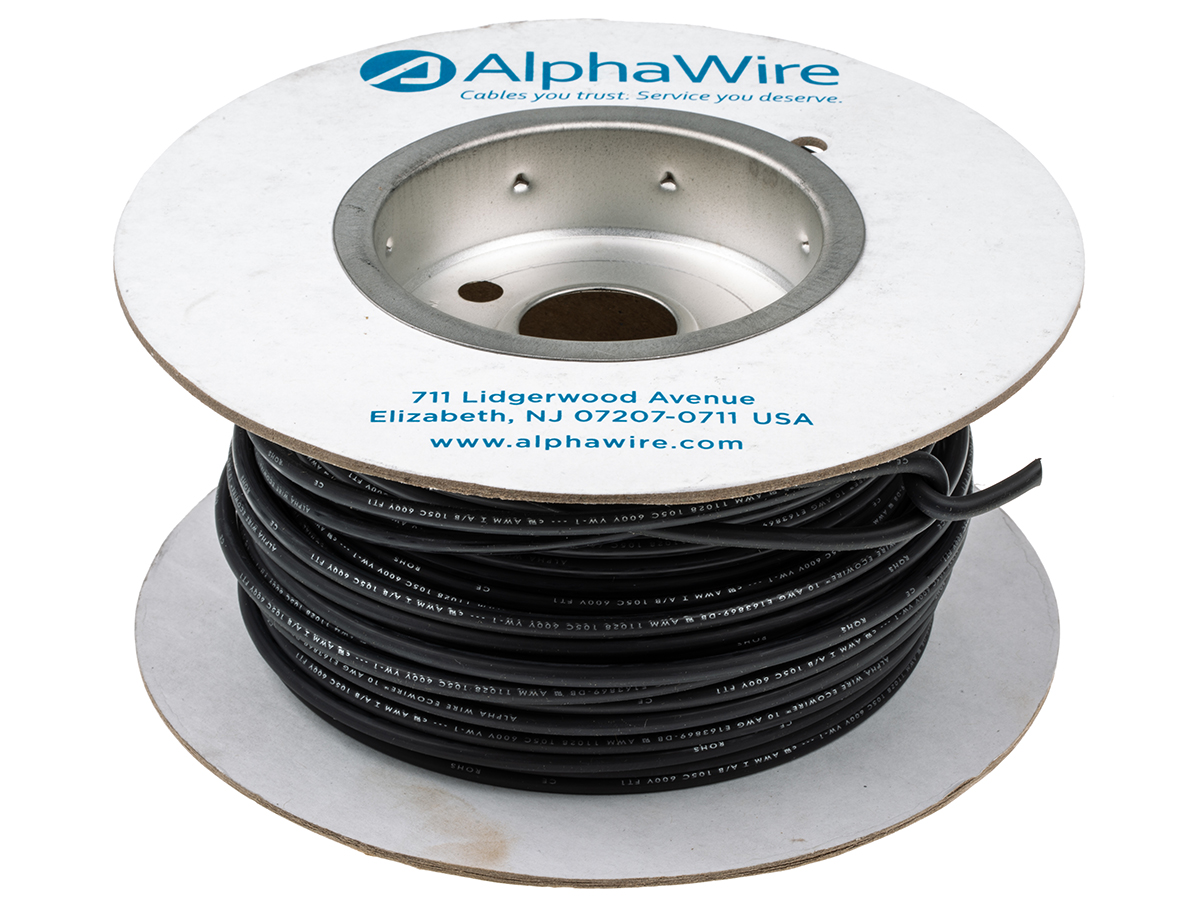 6719-bk005 Alpha Wire Ecogen Ecowire Series Slate 5.2 mm² Hook Up Wire, 10 AWG, 105, 30 m, Modified Polyphenylene Ether, 6719 BK005