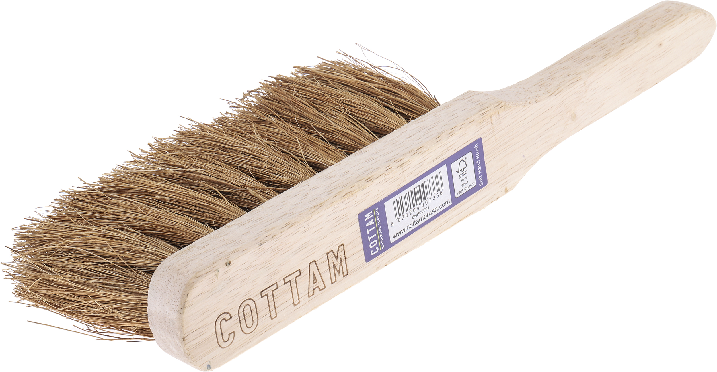 673-967 Cottam Soft Bristle Black Scrubbing Brush Black, Natural Coco bristle material