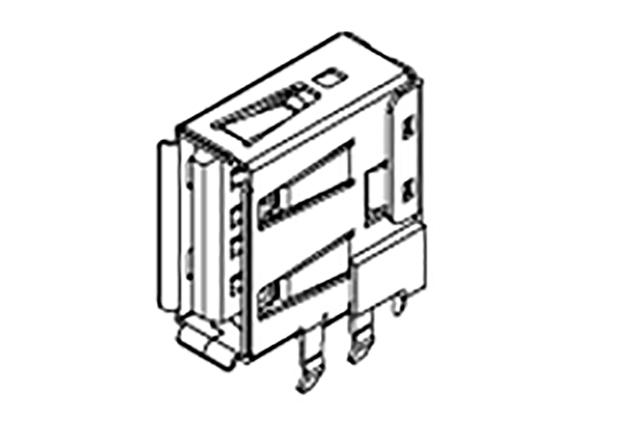 Molex Straight, Surface Female- 1 Port Type USB Type A USB Connector USB 2.0