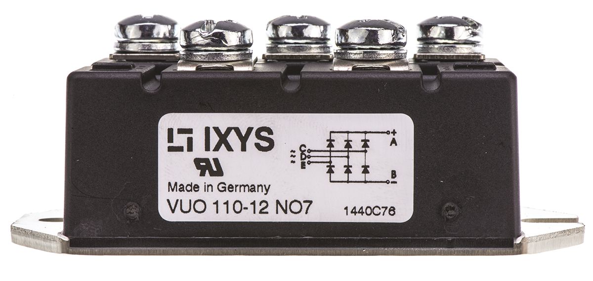 vuo110-12no7 IXYS Bridge Rectifier Module, 127A, 1200V, 3-phase, 5-Pin