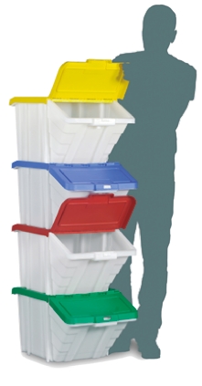 RS PRO 50L Green Polypropylene Storage Box, 345 mm x 400mm x 635 mm
